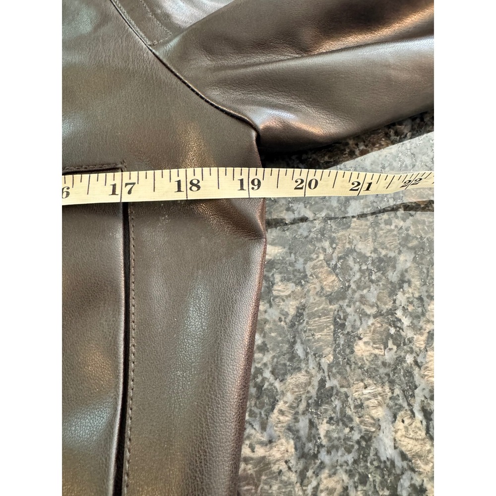 Mango MNG Womens Faux Leather Cropped Belted Jacket Brown Small 17099213 Auro - Picture 5 of 10